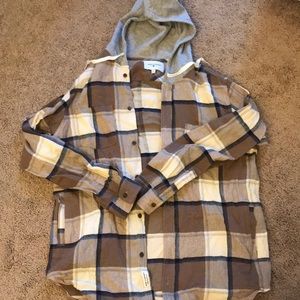Modern amusement mens flannel check shirt hoodie